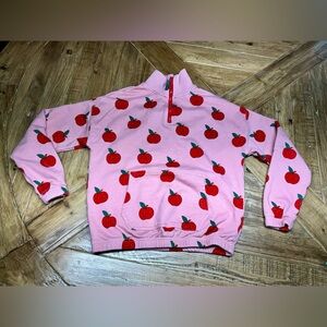 Mini Boden girls quarter zip sweatshirt - apples 🍎 - size 11/12 years - so cute